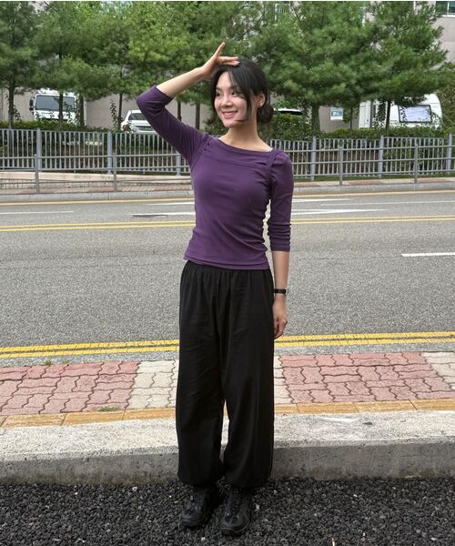 LADY VOLUME(レディーボリューム)の「エアリーフロウバンディングパンツ (ブラック)(スウェットパンツ・レディース・その他・SMALL/MEDIUM)」の5枚目の写真