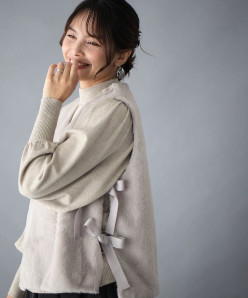 Ehre style（エーレスタイル）の「地味見え回避 コーデの仕上げベスト（ベスト・レディース・ブラック/ベージュ/チャコールグレー/グレー・FREE）」の5枚目の写真