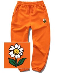 シングルフラワーロゴジョガースウェットパンツ - オレンジ