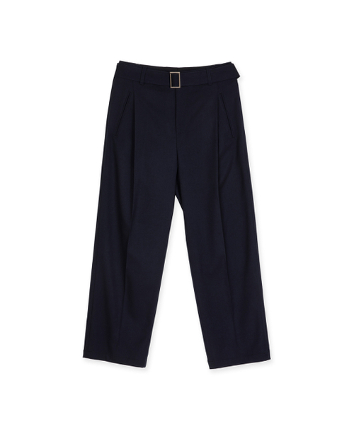 SYNQIA(シンキア)の「アシメトリックプリーツベルテッドトラウザーネイビー(スラックス・メンズ・その他・SMALL/MEDIUM)」の1枚目の写真