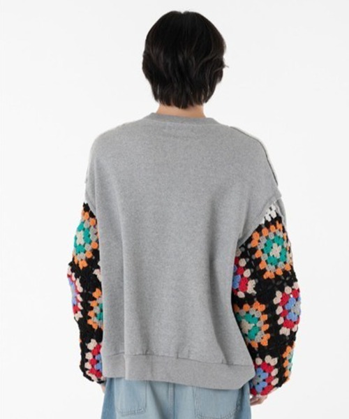 DISCOVERED(ディスカバード)の「【DISCOVERED/ディスカバード】CROCHET SLEEVE SWEAT(スウェット・メンズ・ブラック/グレー・3/1)」の11枚目の写真