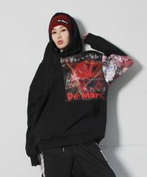 DEMARC（ドゥマーク）の「W グラフィティリアルストリートフーディブラック（パーカー）」
