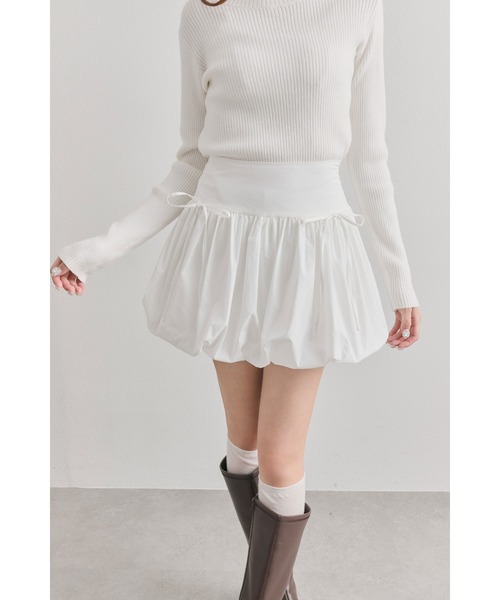 OLIVE des OLIVE（オリーブデオリーブ）の「ダブルリボンバルーンスカート（スカート・レディース・ブラウン/オフホワイト・FREE）」の9枚目の写真