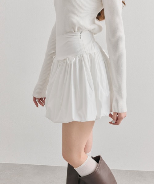 OLIVE des OLIVE（オリーブデオリーブ）の「ダブルリボンバルーンスカート（スカート・レディース・ブラウン/オフホワイト・FREE）」の10枚目の写真