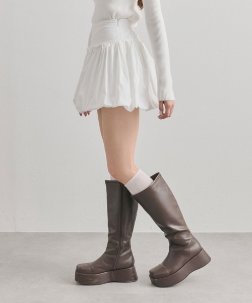 OLIVE des OLIVE（オリーブデオリーブ）の「ダブルリボンバルーンスカート（スカート・レディース・ブラウン/オフホワイト・FREE）」の11枚目の写真