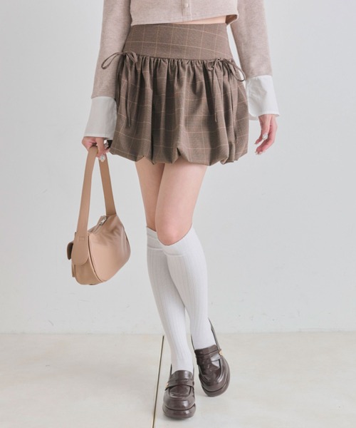 OLIVE des OLIVE（オリーブデオリーブ）の「ダブルリボンバルーンスカート（スカート・レディース・ブラウン/オフホワイト・FREE）」の17枚目の写真