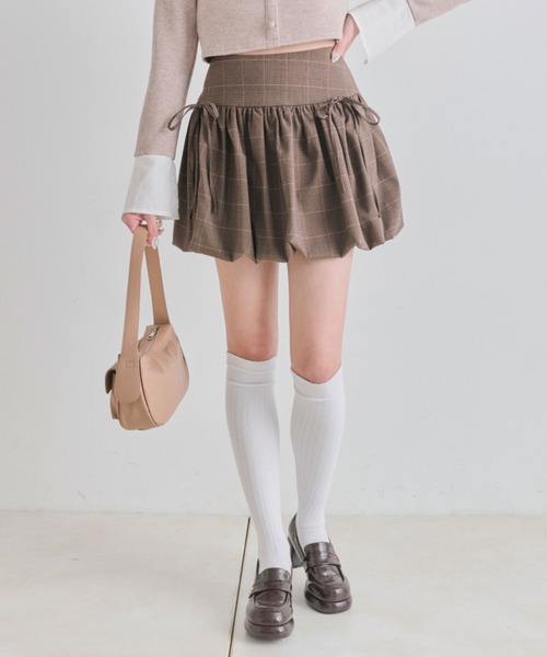OLIVE des OLIVE（オリーブデオリーブ）の「ダブルリボンバルーンスカート（スカート・レディース・ブラウン/オフホワイト・FREE）」の18枚目の写真