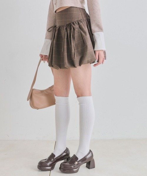 OLIVE des OLIVE（オリーブデオリーブ）の「ダブルリボンバルーンスカート（スカート・レディース・ブラウン/オフホワイト・FREE）」の19枚目の写真