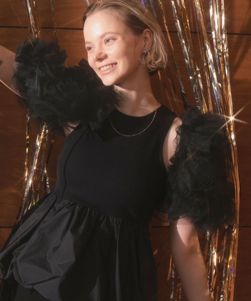 DONOBAN（ドノバン）の「【ANDRESD】mixing frills bolero 結婚式 パーティードレス オケージョンドレス お呼ばれ 二次会 成人式 同窓会（その他トップス・レディース・アイボリー/チャコール/ブラック・M）」の21枚目の写真