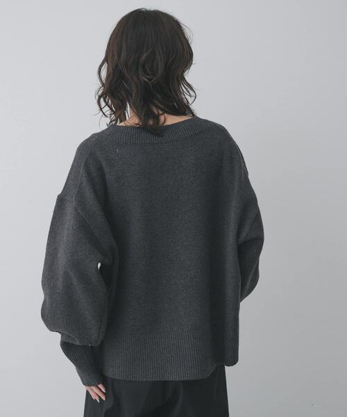 SENSE OF PLACE by URBAN RESEARCH（センスオブプレイスバイアーバンリサーチ）の「『洗濯可』サイドスリットVネックニット（ニット/セーター・レディース・ネイビー/チャコールグレー/アイボリー/ミント・ONE）」の22枚目の写真