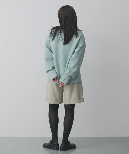 SENSE OF PLACE by URBAN RESEARCH（センスオブプレイスバイアーバンリサーチ）の「『洗濯可』サイドスリットVネックニット（ニット/セーター・レディース・ネイビー/チャコールグレー/アイボリー/ミント・ONE）」の7枚目の写真