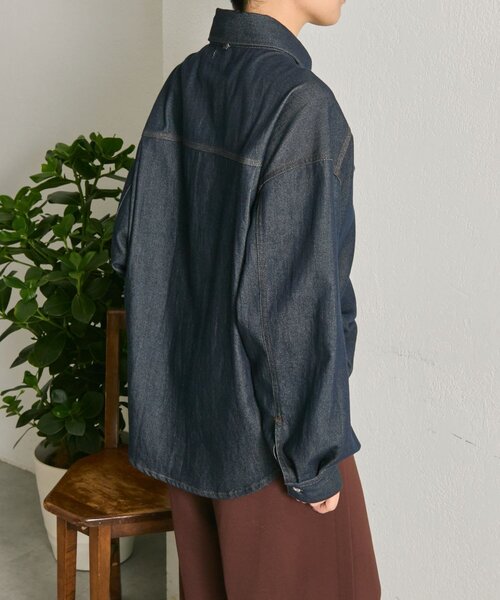 ear PAPILLONNER(イアパピヨネ)の「デニムリボンシャツ【SUM1 STYLE】(シャツ/ブラウス・レディース・インディゴブルー・FREE)」の14枚目の写真