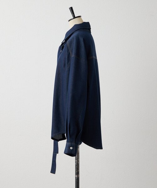 ear PAPILLONNER(イアパピヨネ)の「デニムリボンシャツ【SUM1 STYLE】(シャツ/ブラウス・レディース・インディゴブルー・FREE)」の4枚目の写真