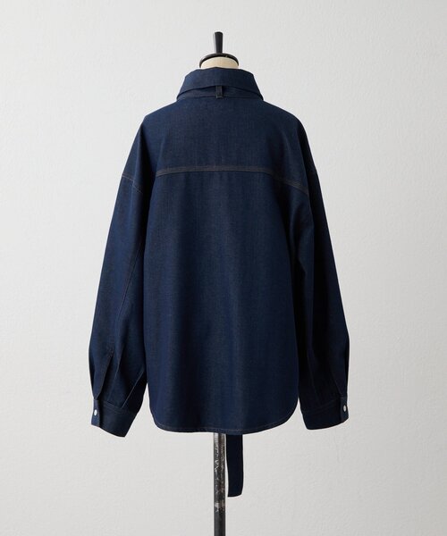 ear PAPILLONNER(イアパピヨネ)の「デニムリボンシャツ【SUM1 STYLE】(シャツ/ブラウス・レディース・インディゴブルー・FREE)」の5枚目の写真