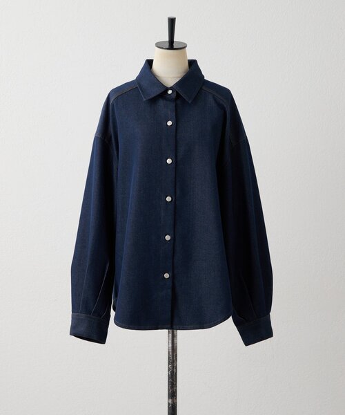 ear PAPILLONNER(イアパピヨネ)の「デニムリボンシャツ【SUM1 STYLE】(シャツ/ブラウス・レディース・インディゴブルー・FREE)」の8枚目の写真