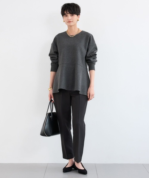 BARNYARDSTORM(バンヤードストーム)の「BARNYARDSTORM / ニードルペプラムプルオーバー / マシンウォッシャブル(Tシャツ/カットソー・レディース・オフホワイト/チャコール・FREE)」の7枚目の写真