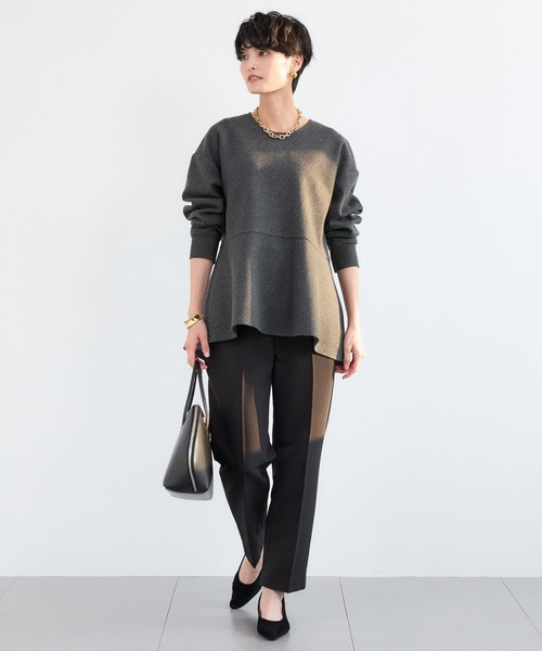 BARNYARDSTORM(バンヤードストーム)の「BARNYARDSTORM / ニードルペプラムプルオーバー / マシンウォッシャブル(Tシャツ/カットソー・レディース・オフホワイト/チャコール・FREE)」の16枚目の写真