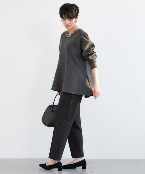 BARNYARDSTORM(バンヤードストーム)の「BARNYARDSTORM / ニードルペプラムプルオーバー / マシンウォッシャブル(Tシャツ/カットソー・レディース・オフホワイト/チャコール・FREE)」の8枚目の写真