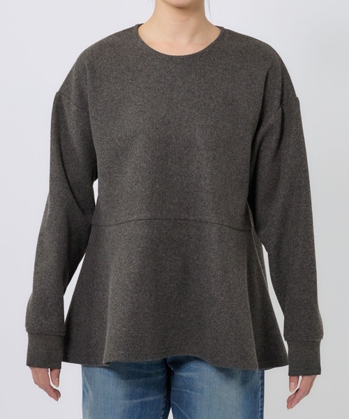 BARNYARDSTORM(バンヤードストーム)の「BARNYARDSTORM / ニードルペプラムプルオーバー / マシンウォッシャブル(Tシャツ/カットソー・レディース・オフホワイト/チャコール・FREE)」の18枚目の写真