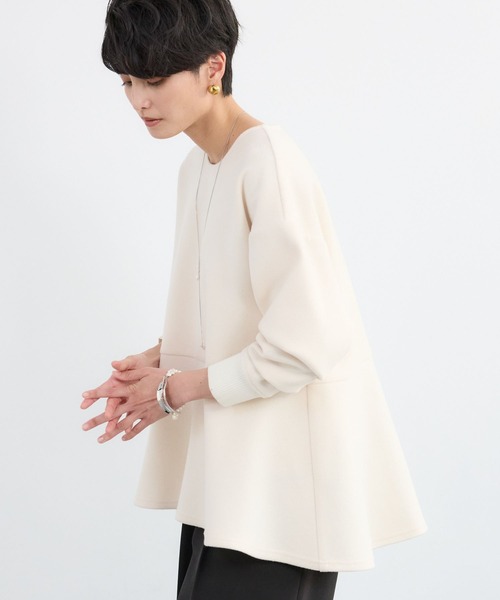 BARNYARDSTORM(バンヤードストーム)の「BARNYARDSTORM / ニードルペプラムプルオーバー / マシンウォッシャブル(Tシャツ/カットソー・レディース・オフホワイト/チャコール・FREE)」の10枚目の写真