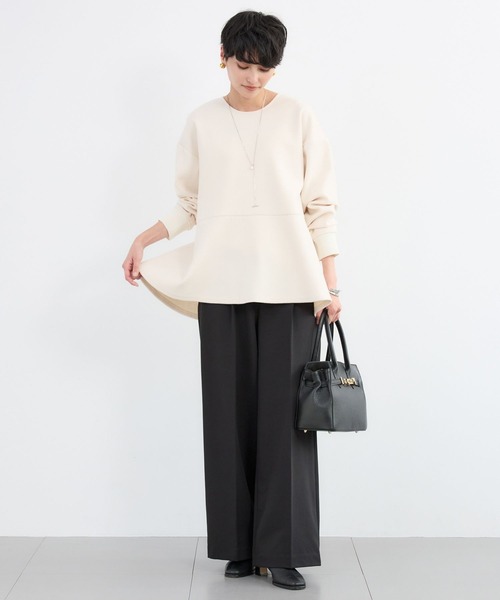 BARNYARDSTORM(バンヤードストーム)の「BARNYARDSTORM / ニードルペプラムプルオーバー / マシンウォッシャブル(Tシャツ/カットソー・レディース・オフホワイト/チャコール・FREE)」の11枚目の写真