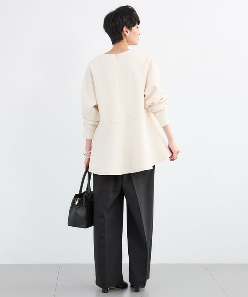 BARNYARDSTORM(バンヤードストーム)の「BARNYARDSTORM / ニードルペプラムプルオーバー / マシンウォッシャブル(Tシャツ/カットソー・レディース・オフホワイト/チャコール・FREE)」の12枚目の写真