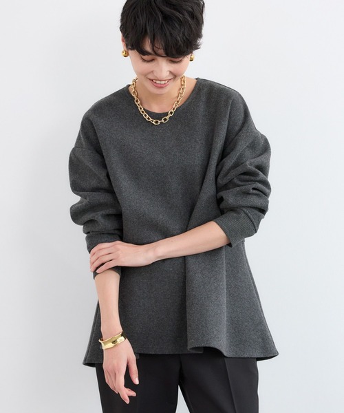 BARNYARDSTORM(バンヤードストーム)の「BARNYARDSTORM / ニードルペプラムプルオーバー / マシンウォッシャブル(Tシャツ/カットソー・レディース・オフホワイト/チャコール・FREE)」の14枚目の写真