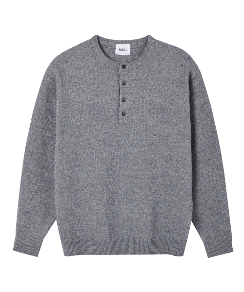 AKECII(アケシ)の「マルク ヘンリーネック ニット_メランジグレー(ニット/セーター・メンズ・その他・ONE SIZE)」の1枚目の写真
