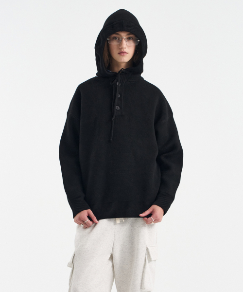 Softtouch Henry neck full knit — черная