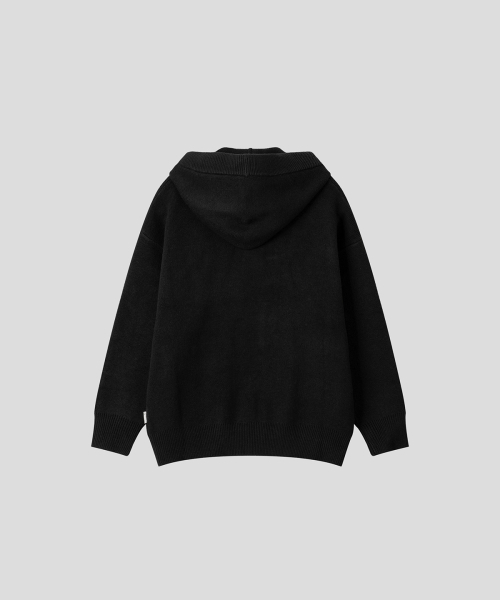 BLACK MOMENT（ブラックモーメント）の「ソフトタッチヘンリーネックフードニット[ブラック]（ニット/セーター・メンズ・ブラック・MEDIUM/LARGE）」の3枚目の写真
