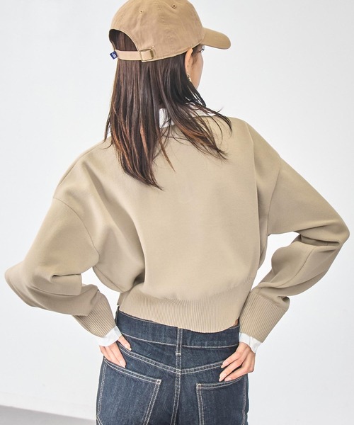 ANAP(アナップ)の「シャツ襟 ドッキング クロップド ニット(ニット/セーター・レディース・ダークグレー/ネイビー/ベージュ・F)」の19枚目の写真