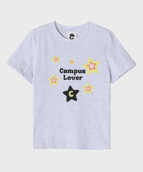 CONCEPTCOLLEGE(コンセプトカレッジ)の「キャンパスラバーウィズスタークルーネックライトグレー レディース 半袖Tシャツ(Tシャツ/カットソー・レディース・その他・FREE)」の1枚目の写真