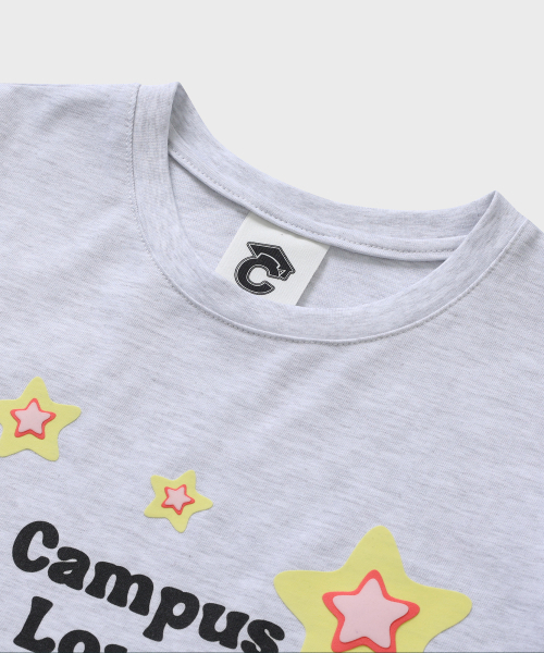 CONCEPTCOLLEGE(コンセプトカレッジ)の「キャンパスラバーウィズスタークルーネックライトグレー レディース 半袖Tシャツ(Tシャツ/カットソー・レディース・その他・FREE)」の3枚目の写真