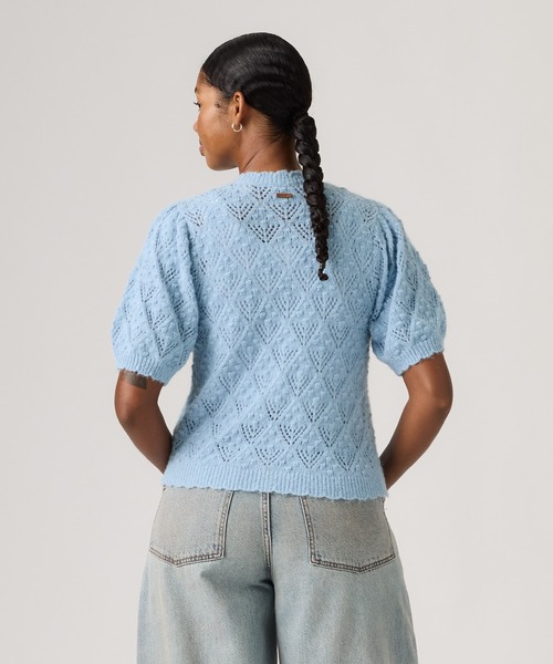 Levi's（リーバイス）の「Levi's/リーバイス PAULINE  ポインテールショートスリーブカーディガン（カーディガン/ボレロ・レディース・ブルー・M/S/XS）」の2枚目の写真