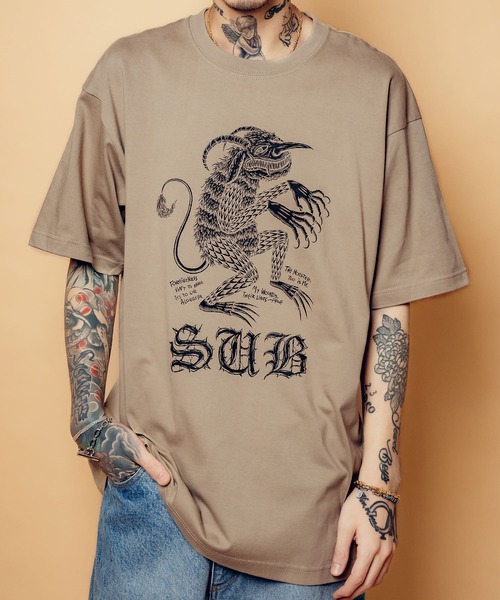 Subciety(サブサエティ)の「Devil tee(Tシャツ/カットソー・メンズ・ブラック/ホワイト/サンドベージュ・SMALL/MEDIUM/LARGE/X-LARGE/XX-LARGE)」の3枚目の写真