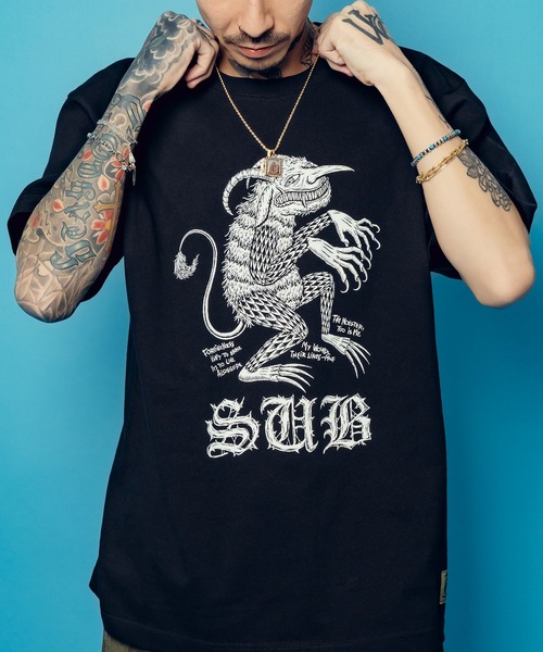 Subciety(サブサエティ)の「Devil tee(Tシャツ/カットソー・メンズ・ブラック/ホワイト/サンドベージュ・SMALL/MEDIUM/LARGE/X-LARGE/XX-LARGE)」の2枚目の写真
