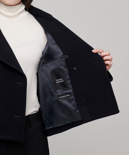 MUSINSA STANDARD WOMAN（ムシンサスタンダードウーマン）の「ウィメンズカシミヤブレンドショートピーコート[ネイビー]（チェスターコート・レディース・その他・M/L）」の8枚目の写真
