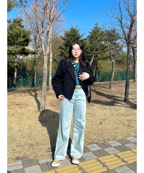 MUSINSA STANDARD WOMAN（ムシンサスタンダードウーマン）の「ウィメンズカシミヤブレンドショートピーコート[ネイビー]（チェスターコート・レディース・その他・M/L）」の11枚目の写真