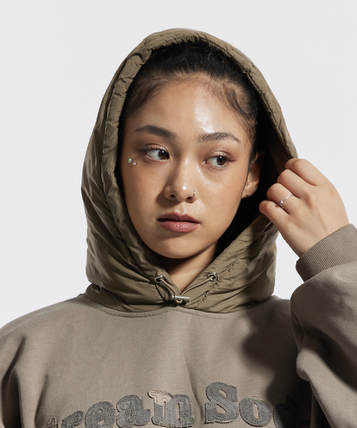CREAM SODA LAB(クリームソーダラボ)の「フードパディングカモレタリングシャツモカ(パーカー・メンズ・その他・L/XL)」の2枚目の写真