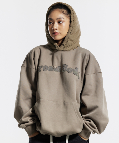 CREAM SODA LAB(クリームソーダラボ)の「フードパディングカモレタリングシャツモカ(パーカー・メンズ・その他・L/XL)」の3枚目の写真