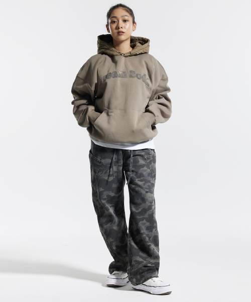 CREAM SODA LAB(クリームソーダラボ)の「フードパディングカモレタリングシャツモカ(パーカー・メンズ・その他・L/XL)」の8枚目の写真