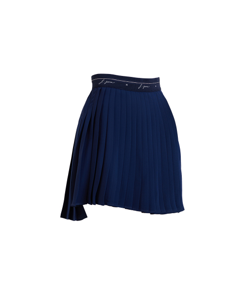 J.JANE(ジェイジェーン)の「アンバランスシフォンプリーツスカート (ネイビー)(スカート・レディース・ネイビー・S/M/XS)」の3枚目の写真