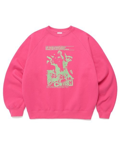 Cavish(カビシ)の「CROWD RAGLAN SWEATSHIRT PINK(CV2DFUM444A)(スウェット・レディース・ピンク・L/XL/S/M)」の1枚目の写真