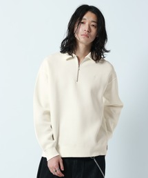 RAGEBLUE | Pigment Half Zip Polo Sweat /ピグメント加工ダンボールハーフジップポロ(スウェット)