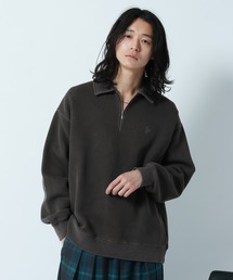 RAGEBLUE | Pigment Half Zip Polo Sweat /ピグメント加工ダンボールハーフジップポロ(スウェット)