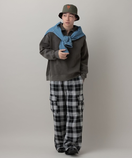 RAGEBLUE（レイジブルー）の「Pigment Half Zip Polo Sweat /ピグメント加工ダンボールハーフジップポロ（スウェット・メンズ・その他19/オフホワイト/ピンク系その他/ネイビー・SMALL/LARGE/MEDIUM）」の11枚目の写真