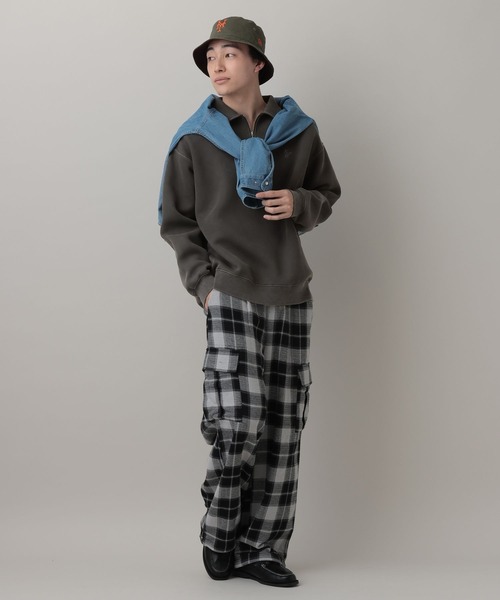 RAGEBLUE（レイジブルー）の「Pigment Half Zip Polo Sweat /ピグメント加工ダンボールハーフジップポロ（スウェット・メンズ・その他19/オフホワイト/ピンク系その他/ネイビー・SMALL/LARGE/MEDIUM）」の12枚目の写真