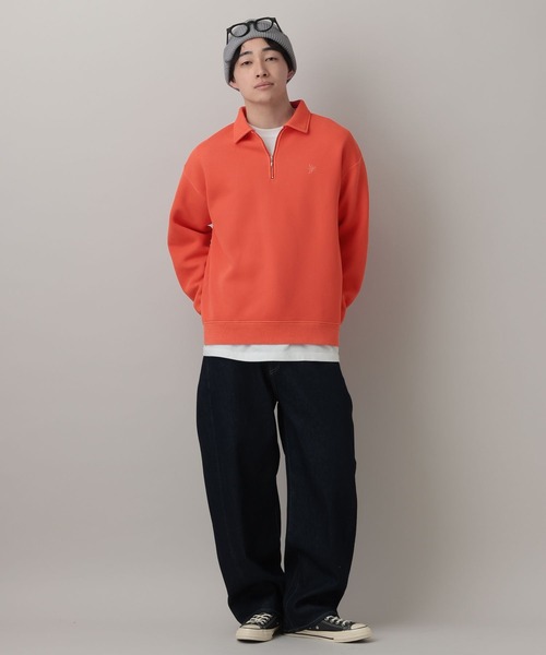 RAGEBLUE（レイジブルー）の「Pigment Half Zip Polo Sweat /ピグメント加工ダンボールハーフジップポロ（スウェット・メンズ・その他19/オフホワイト/ピンク系その他/ネイビー・SMALL/LARGE/MEDIUM）」の17枚目の写真