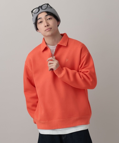 RAGEBLUE（レイジブルー）の「Pigment Half Zip Polo Sweat /ピグメント加工ダンボールハーフジップポロ（スウェット・メンズ・その他19/オフホワイト/ピンク系その他/ネイビー・SMALL/LARGE/MEDIUM）」の20枚目の写真