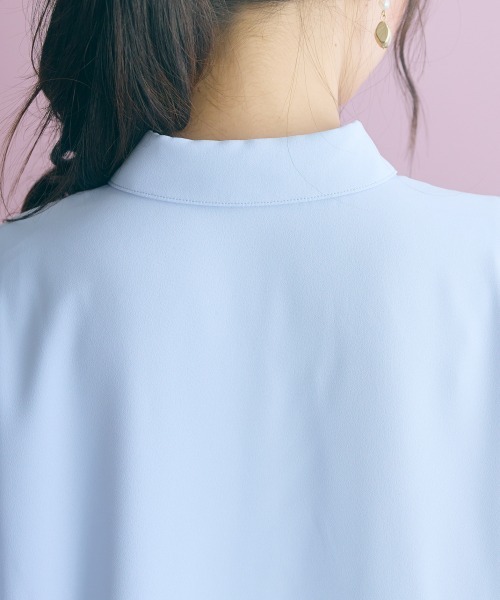 marun（マルン）の「＜大きいサイズ＞配色リボン使いブラウス marun（シャツ/ブラウス・レディース・オフホワイト/サックスブルー・5L/4L/3L/LL/L）」の14枚目の写真